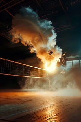 Volleyball Fire digital photography background